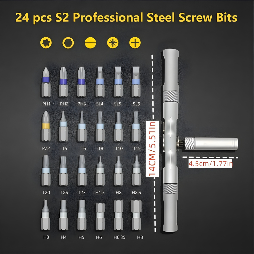 Complete Ratcheting Screwdriver Set